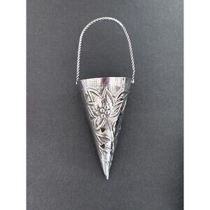 Restoration Hardware Silver Plated Tussie Mussie Bouquet Holder